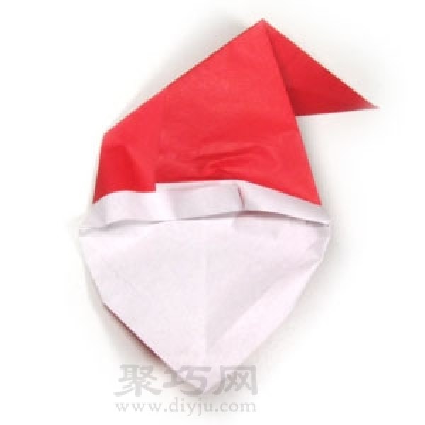 Illustration of steps to make origami Santas face