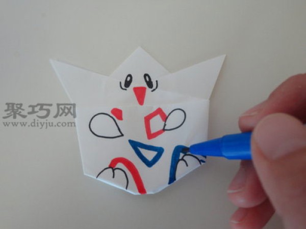 Togepi origami illustrated tutorial How to fold Togepi with paper