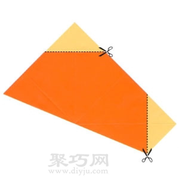 Basic origami folding method: folding square paper into regular octagon