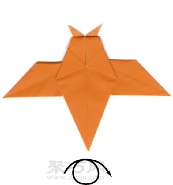 Illustration of folding origami owl