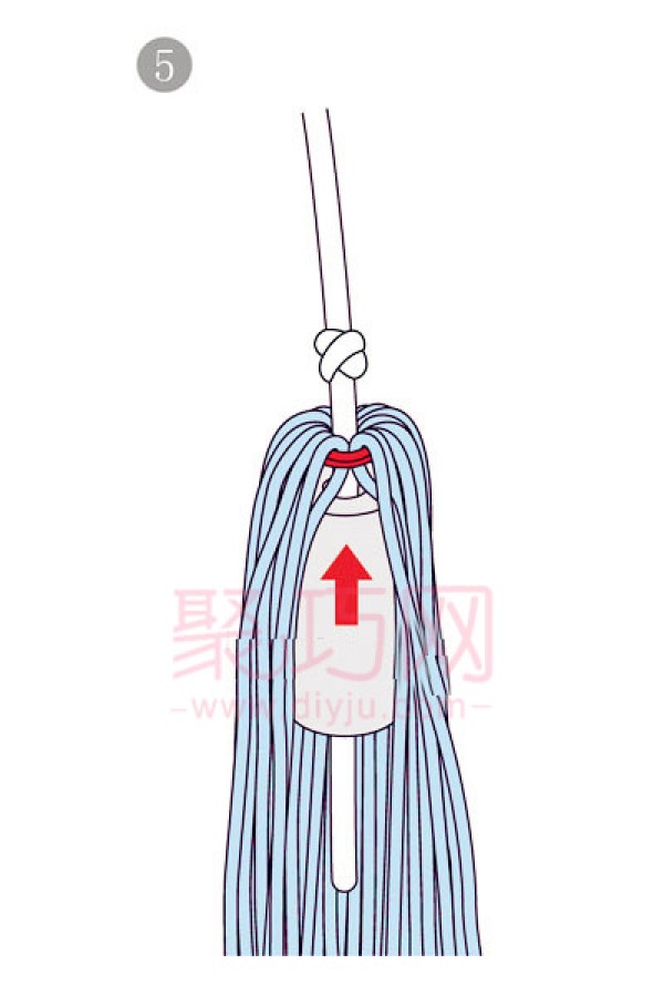 How to make Chinese knotted tassels. Illustration of braiding tassels.