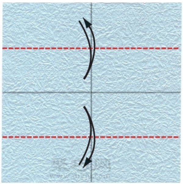 Illustration of the steps for origami making a three-dimensional round cup