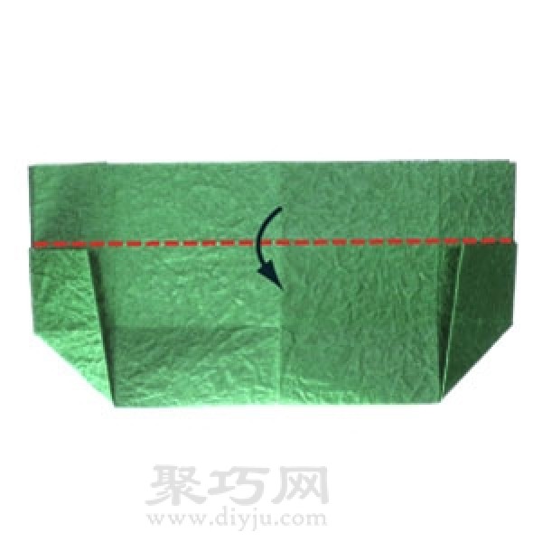 Illustration of folding origami butterfly box