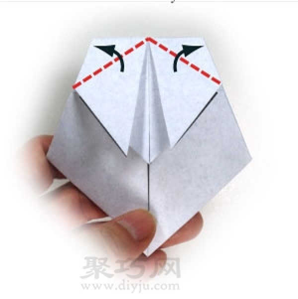 Simple origami panda face folding method