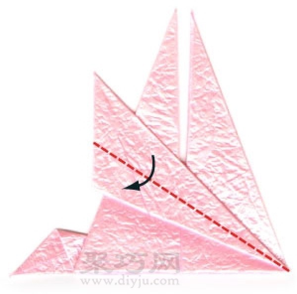 Simple folding method of paper cranes Step by step illustration of folding paper cranes