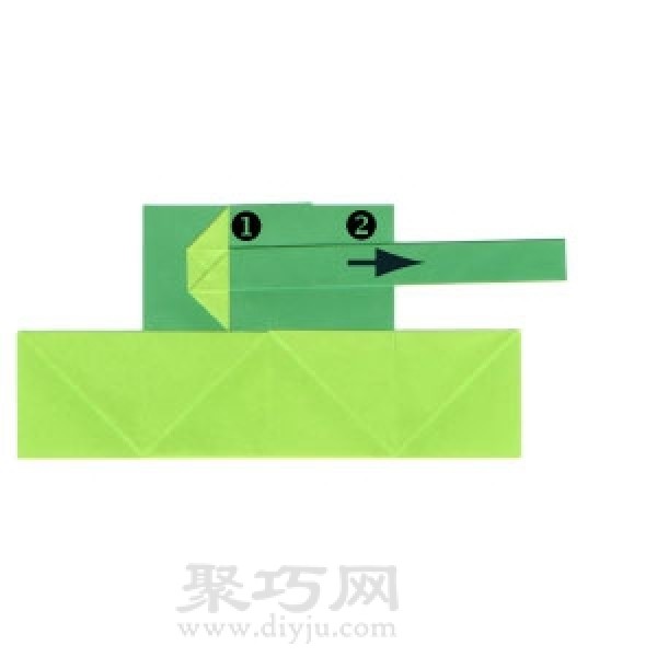 Illustrated origami tank tutorial for children