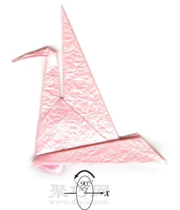 Simple folding method of paper cranes Step by step illustration of folding paper cranes