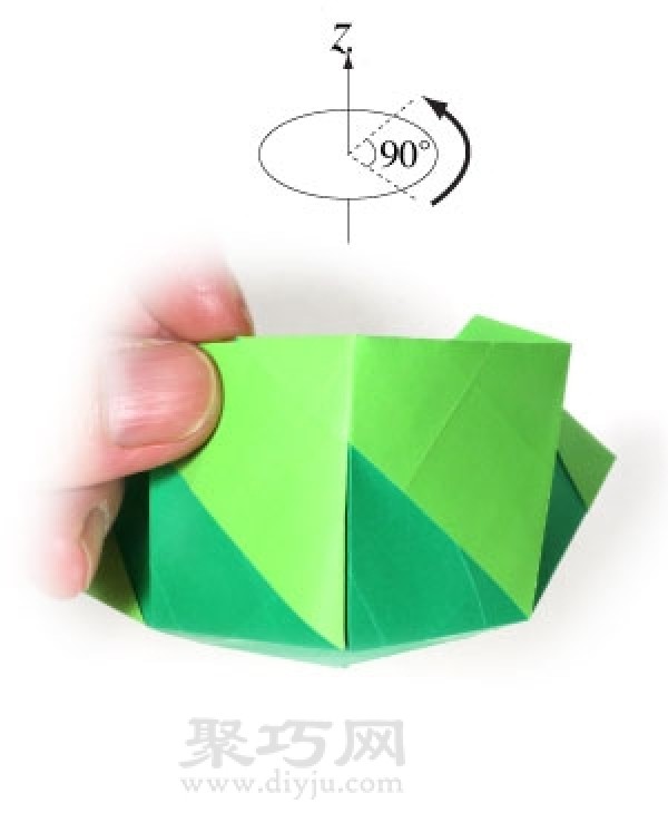 Three-dimensional storage box origami method