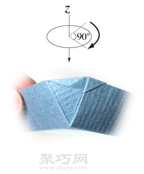 Simple origami square plate folding method