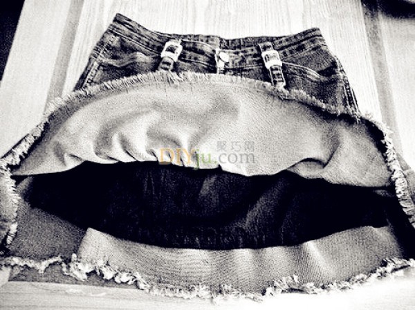 Jeans diy retro style multi-layered skirt tutorial teaches you how to make a denim cake skirt