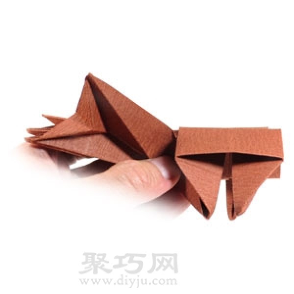 How to make origami three-dimensional reindeer