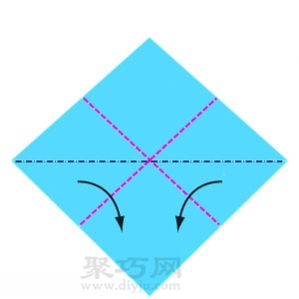 Basic origami folding method: double square folding