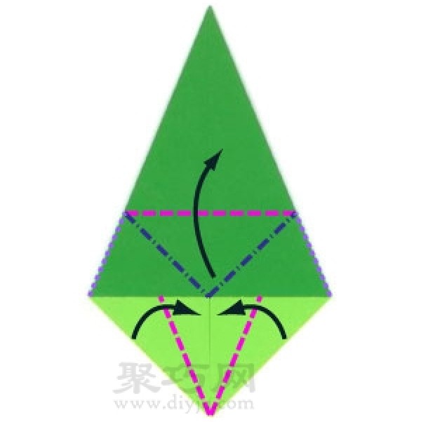 Basic origami folding method: equal rhombus folding