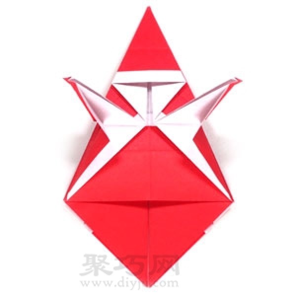 Illustration of steps to make origami 3D Santa Claus