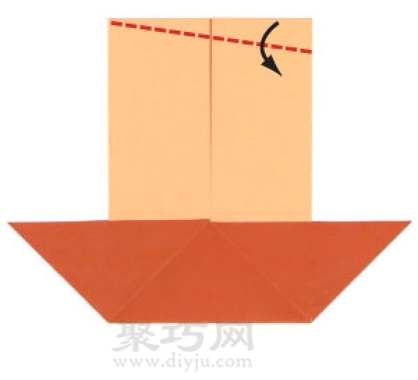 Illustration of the steps of origami sailboat. Very simple origami sailboat for children.