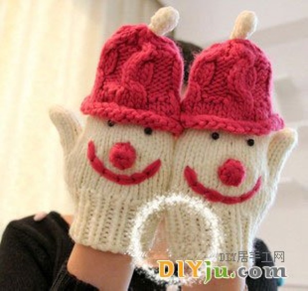 How to knit snowman gloves