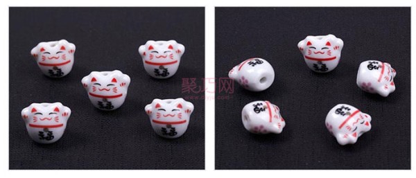 Chinese Knot DIY Ceramic Accessories: Alphabet Cartoon Lucky Cat Beads