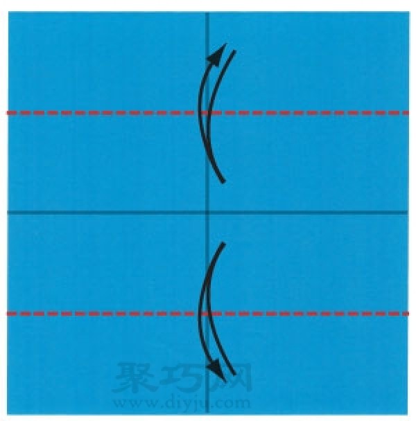 Illustration of the steps for folding southeast, northwest and northwest when I was a child