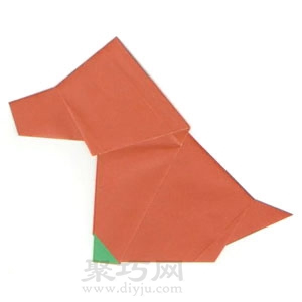 Simple origami three-dimensional puppy folding method