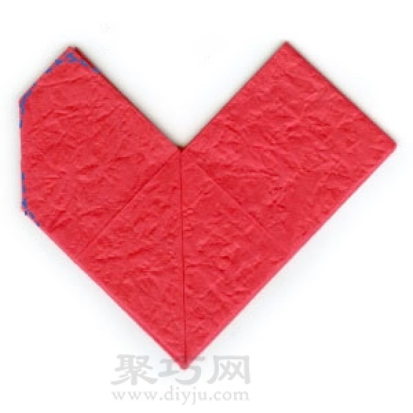 Origami red heart tutorial illustration