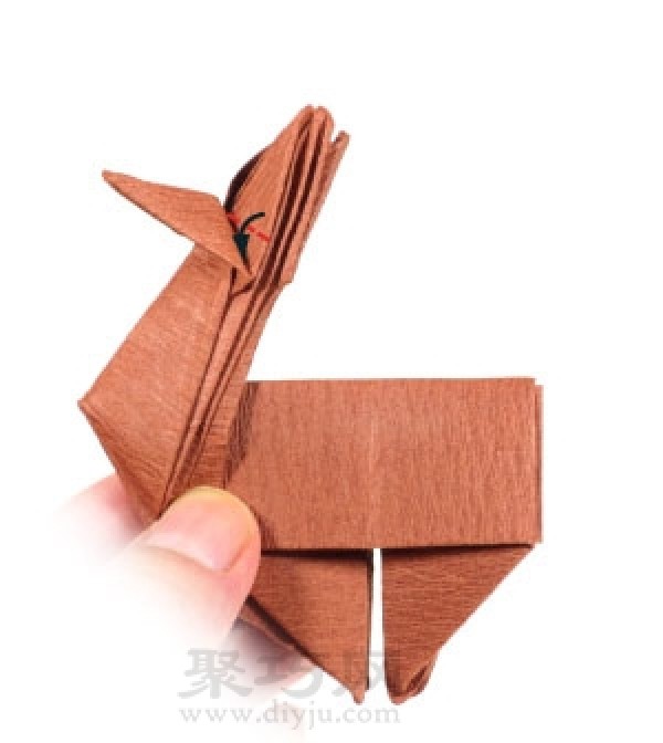 How to make origami three-dimensional reindeer