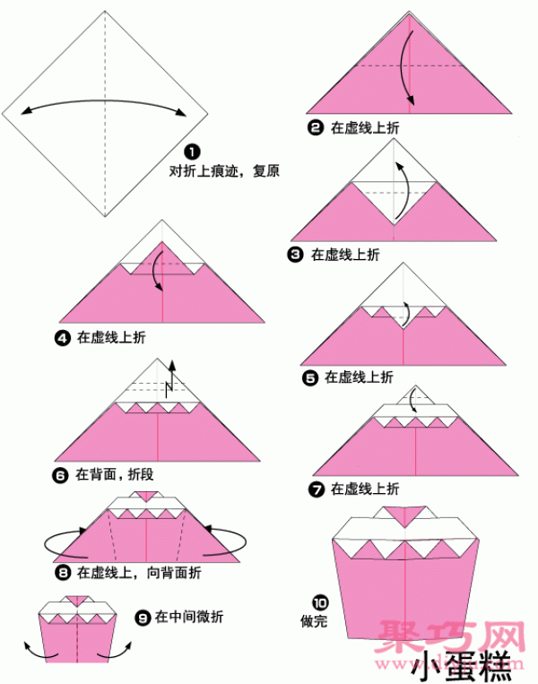 Simple tutorial on handmade origami cake for children