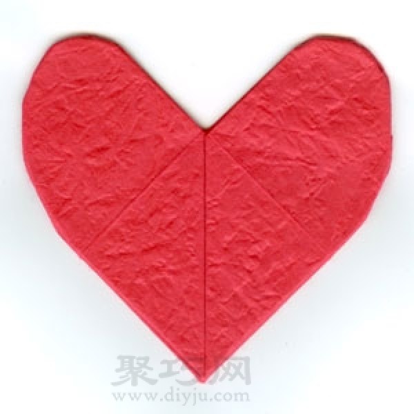 Origami red heart tutorial illustration