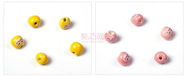 Chinese knot DIY material 8MM cartoon solid color kitten ceramic beads