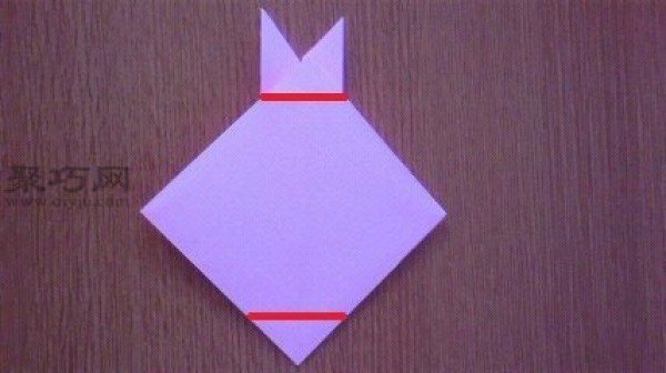 Illustrated tutorial for childrens origami cartoon bunny How to fold a bunny with paper