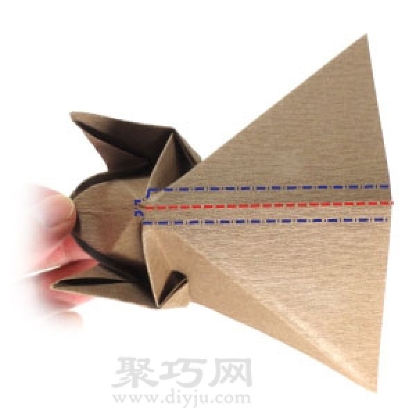 Three-dimensional rhinoceros origami method