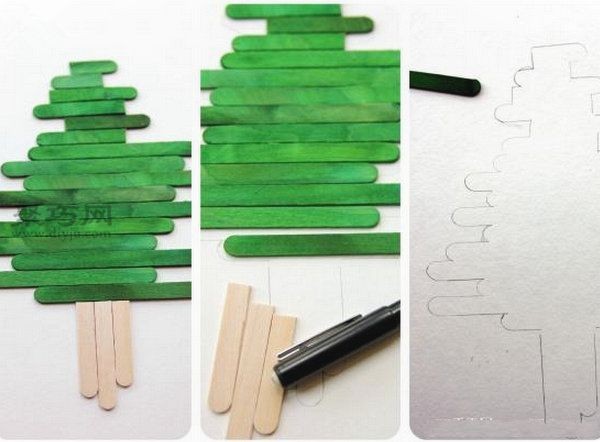 DIY Christmas Ornaments Tutorial Teach you how to make a handmade Christmas tree with ice cream sticks