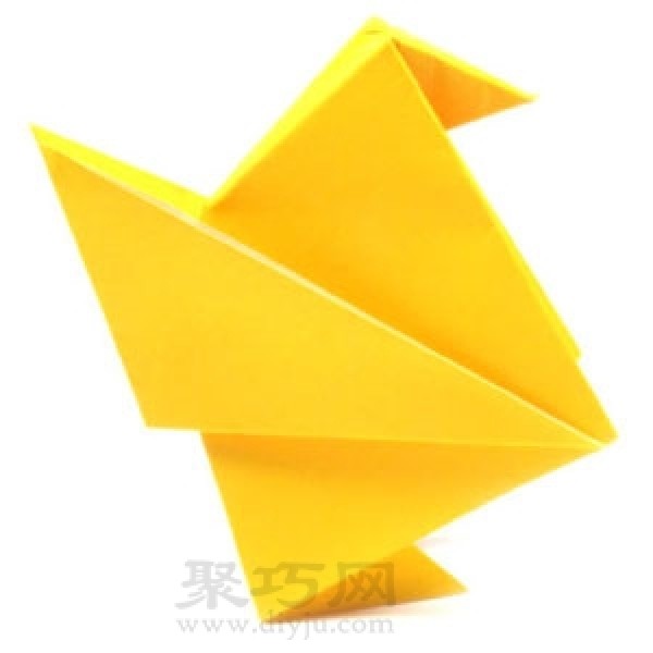 Illustration of steps for making origami chicken