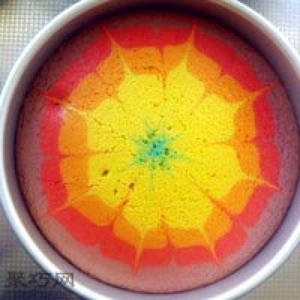 How to make 8-inch rainbow chiffon cake How to make rainbow birthday cake