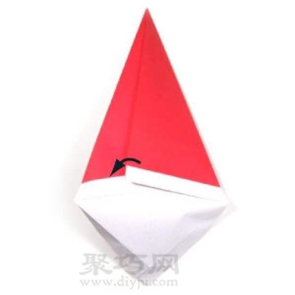 Illustration of steps to make origami Santas face