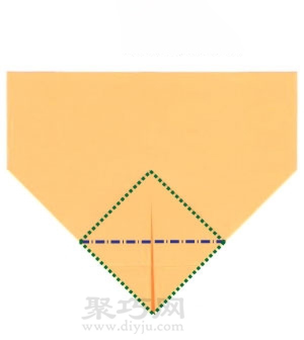 Illustration of how to fold a handmade origami bowl for children