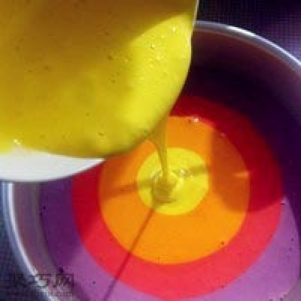 How to make 8-inch rainbow chiffon cake How to make rainbow birthday cake