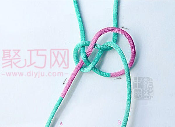 Chinese Knot Button Knot Finishing Illustration of Double Line Button Knot Knitting Method