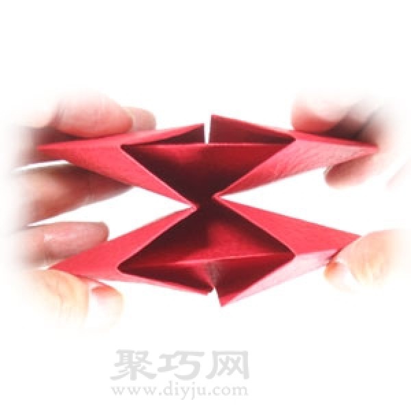 Manual origami double heart folding steps