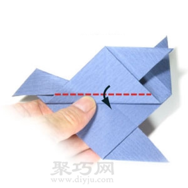 Simple origami fighter folding steps