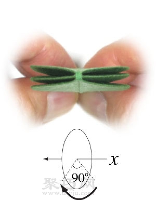 Basic origami folding method: 6 sepals