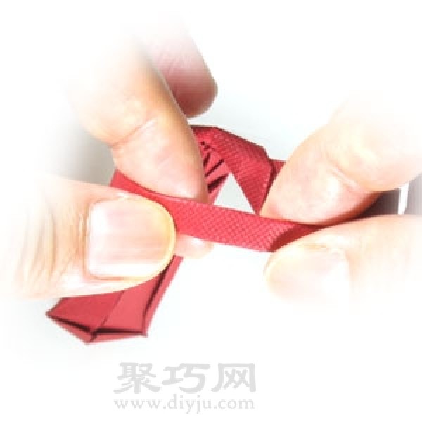 Illustration of steps for making handmade origami ties