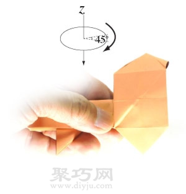 Learn to make origami three-dimensional standing puppy step by step