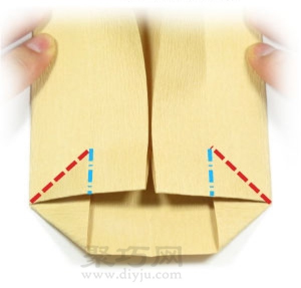 Simple folding method of origami double bed