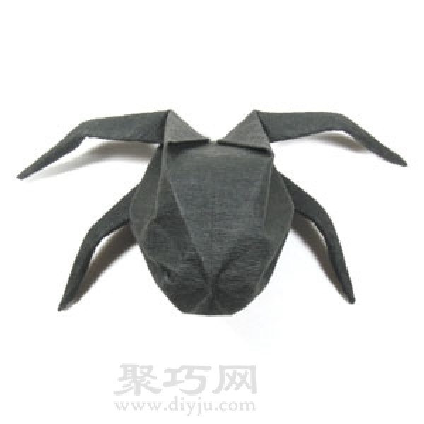 Simple origami three-dimensional spider folding method