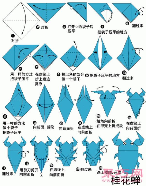 Field turtle (water cicada) insect handmade origami tutorial