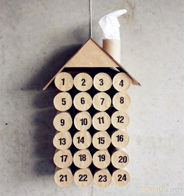 Toilet paper tube waste recycling diy personalized calendar