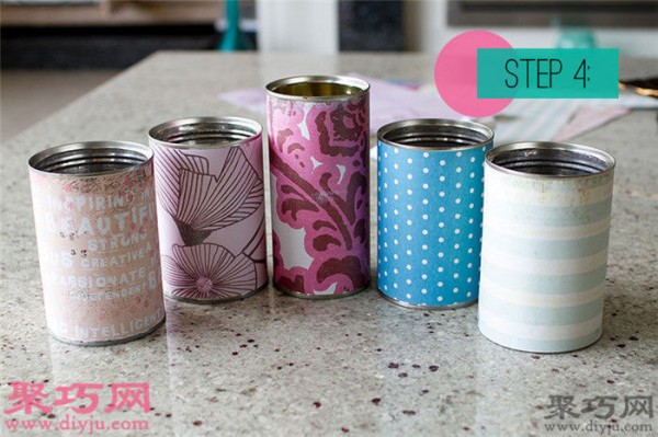 Turn waste milk powder cans into treasures and hand-make small fresh plant flower pots