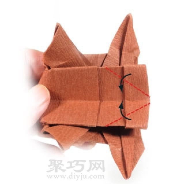 How to make origami three-dimensional reindeer