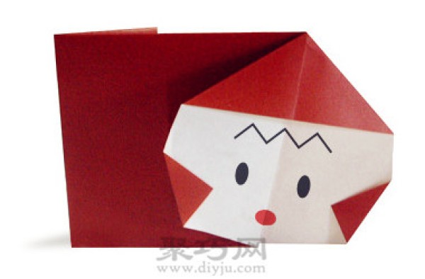 Naughty red monkey origami tutorial illustration