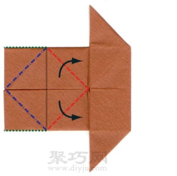 Illustration of the steps of origami sailboat